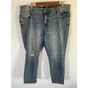 Women's KUT from the‎ Kloth Blue Distressed Jeans Size 16W EUC!
